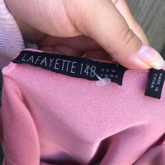 LAFAYETTE 148 PINK CROPPED SILK BLEND SWEATER TANK - Picture 5 of 5